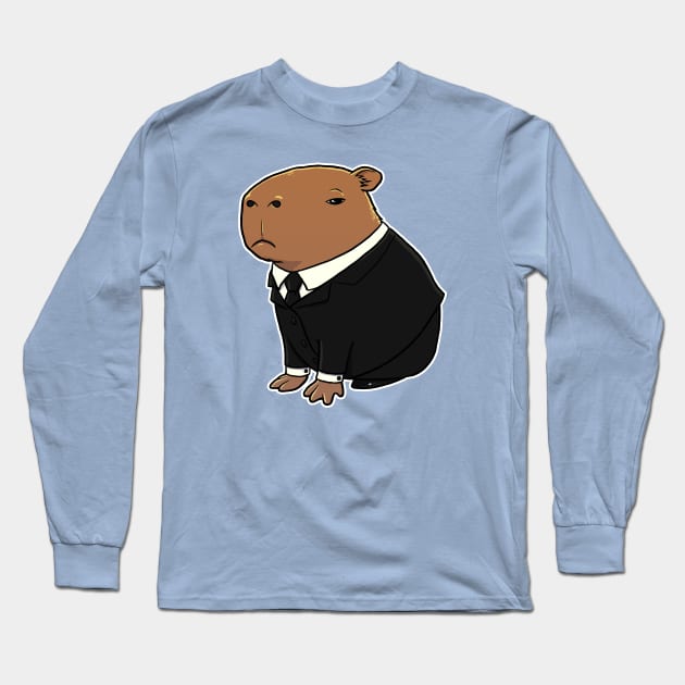 Capybara in a suit Long Sleeve T-Shirt by capydays